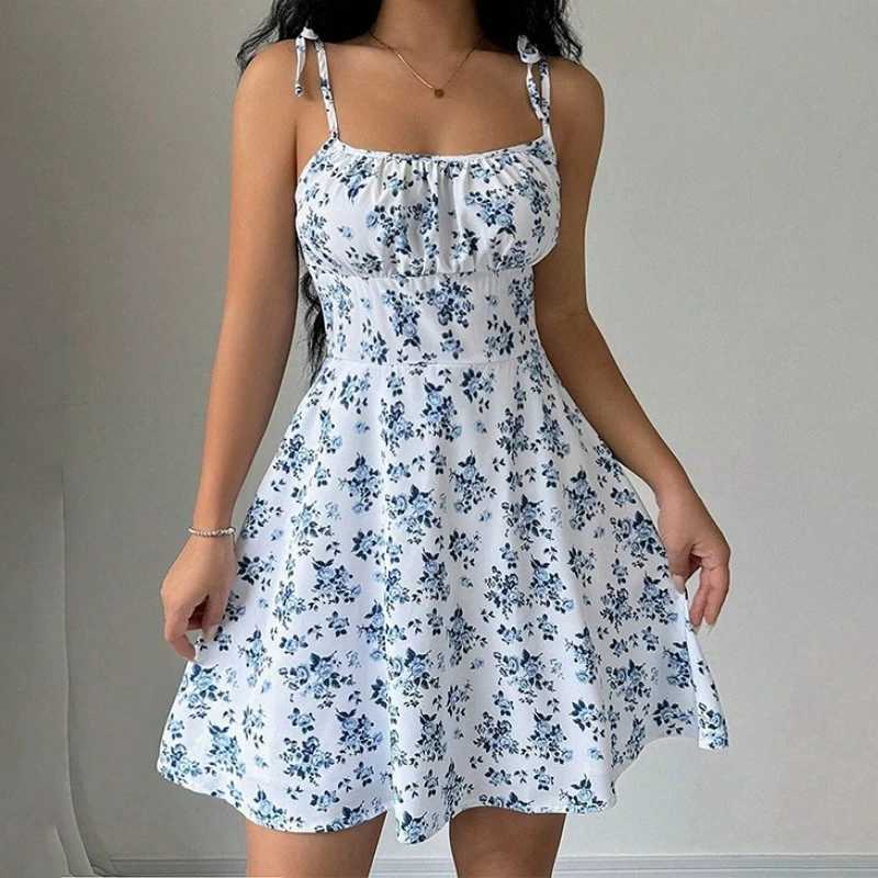 Womens Summer Floral Spaghetti Strap Beach Short DressWomens DressesWoman ClothingWoman ClothesSundressNew in Dress 2025 M260304