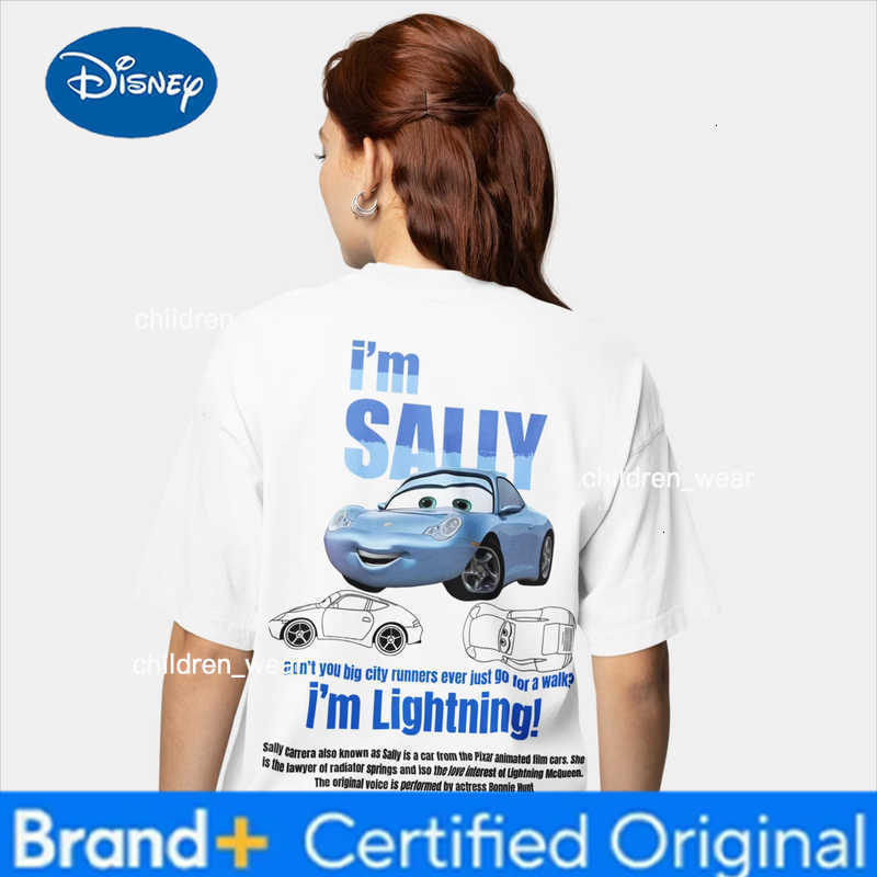 Disney Lightning Mcqueen and Sally Back Print Couples T-shirt For Men Women Sally and Mcqueen Cotton Short Sleeve Tee Summer Casual Top H260304