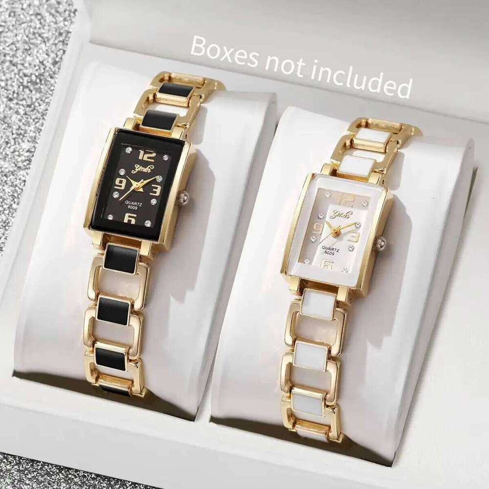 1/2PCS Luxury Rhinestone Rectangle Women Watches Ladies Arabic Dial Quartz Wristwatch Reloj MujerWithout Box XJ260303