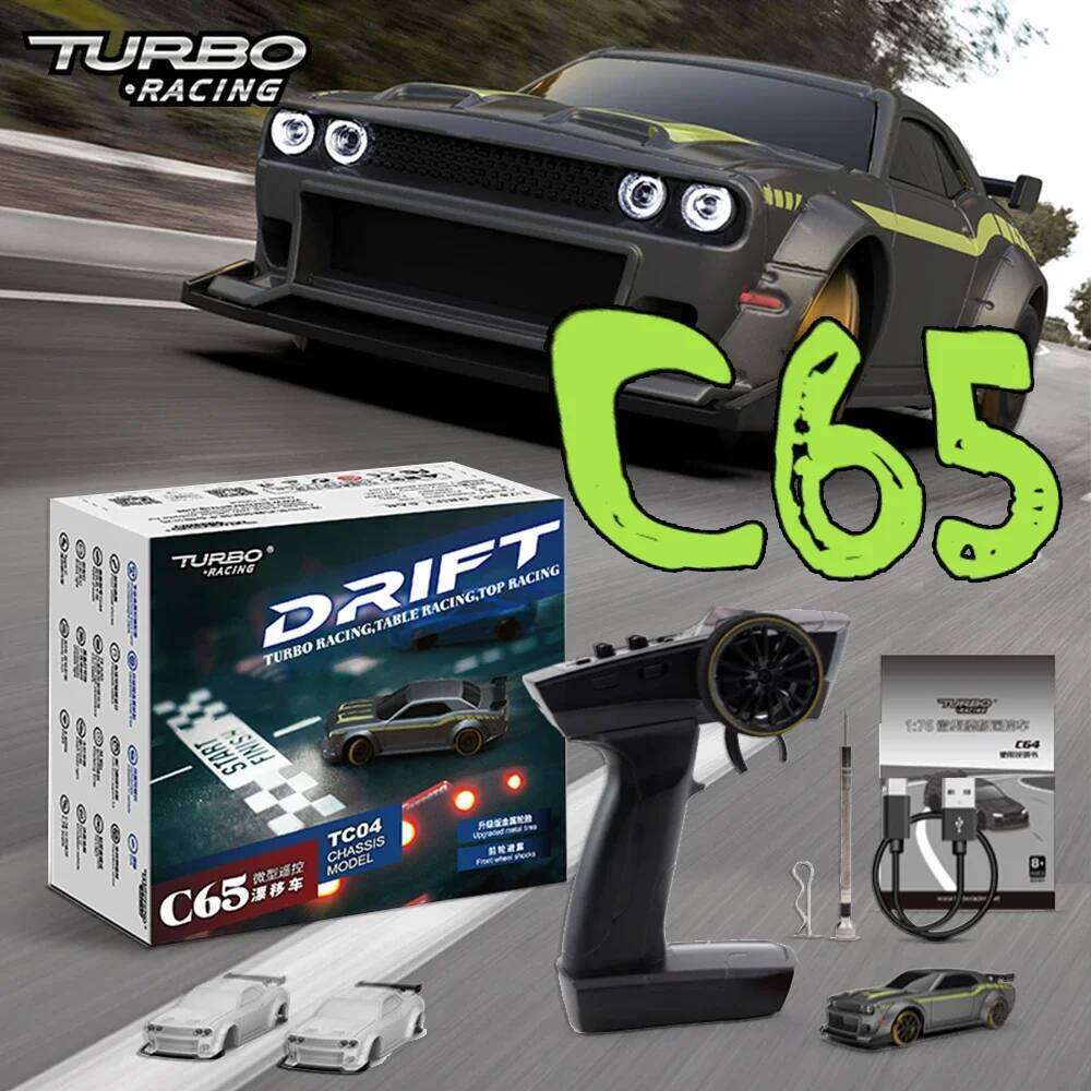TURBO RACING 1/76 C65 RTR Built-in Gyroscope Drift Racing Full Scale Mini Remote Control Car Simulation Desktop Toys Z260303