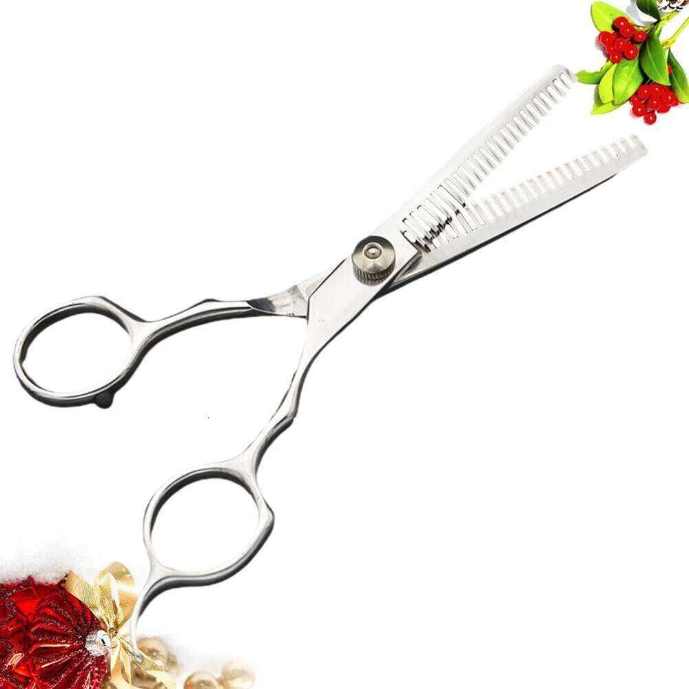 6Inch Double Tooth Hairdressing Scissors Professional Barber Shears Portable Hair Styling Tool for Family Pet Grooming and Salon H260303