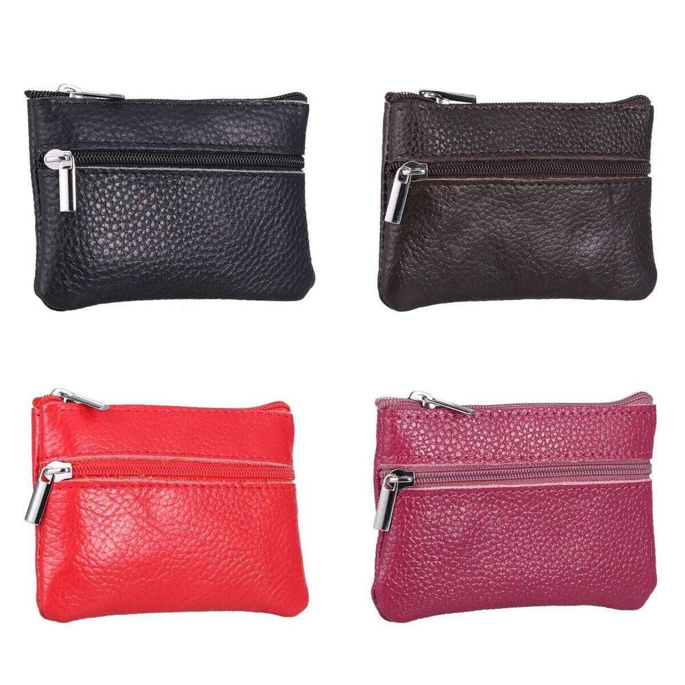 Mini Black Small Zipper Pocket Wallet Storage Bag Men Women Daily Use Coin Purse C260304