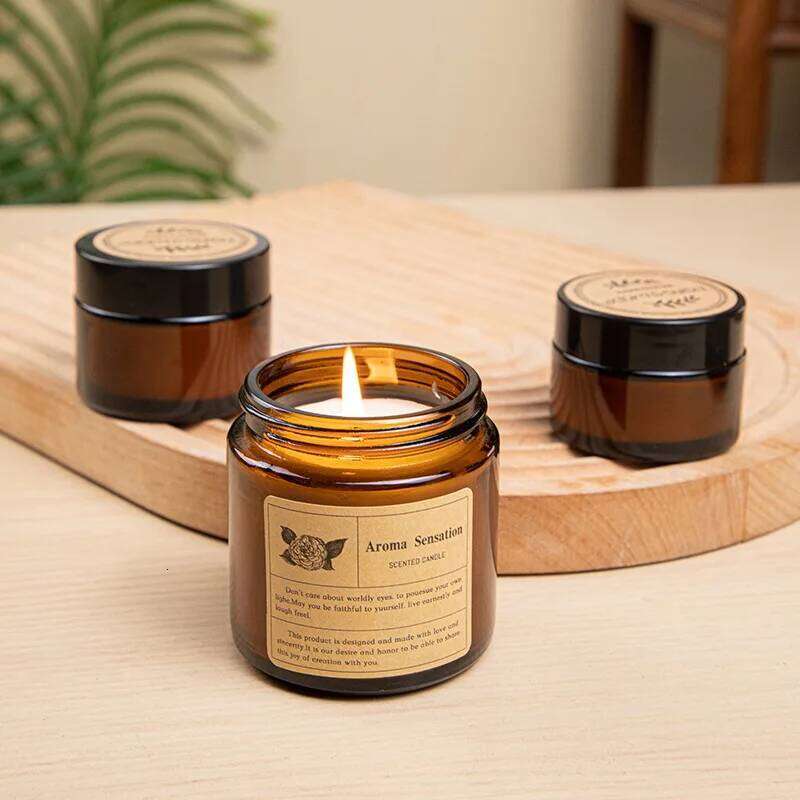 Brown Cup Aromatherapy Smokeless Scented Wax Candle For Home Decor Birthday Valentines Day Christmas Gift Glass Jar W260304
