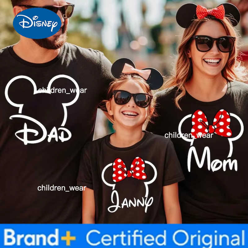 Disney Mickey And Minnie Family Matching T-shirt Vacation Mickey Dad Minnie Mom Tee Minnie and Mickey Custom Streetwear H260304