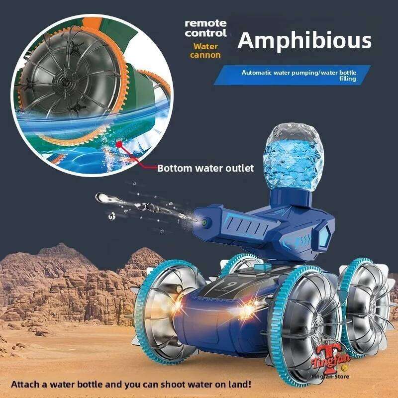 2.4G RC Self-absorbing High-pressure Gun Remote Control Amphibious Off-road Vehicle Climbing Stunt Car Water Toys Gift Z260303