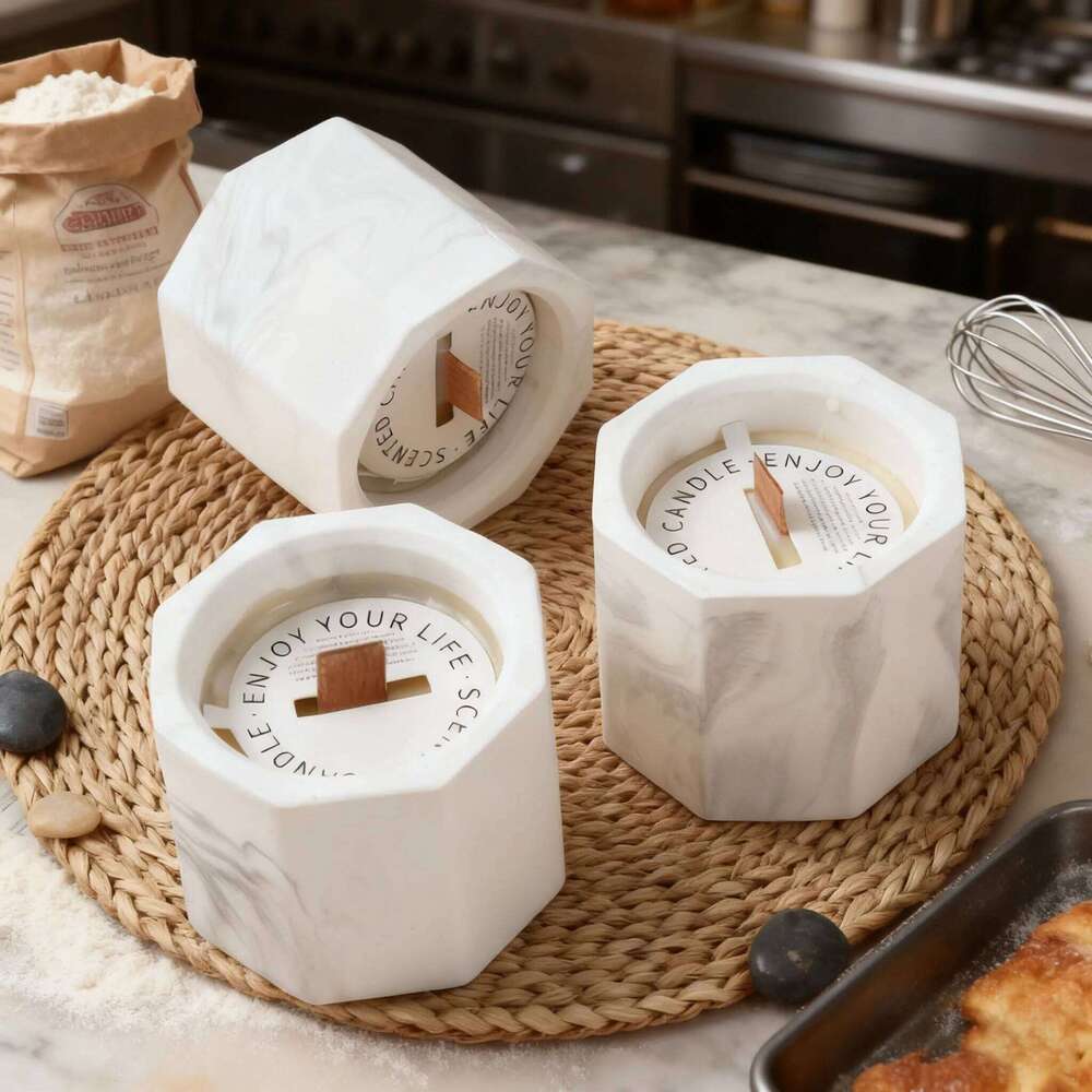 Marble Scented Candle, Creative Aromatherapy Candle Gift, Unscented Smokeless Romantic Scent Home, Niche Luxury Souvenir for W260304