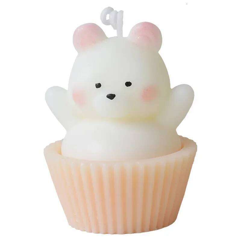 Handmade Cake Bear Scented Soy Wax Candles Aromatherapy Birthday Candle for Wedding Party Home Decoration Photo Props W260304