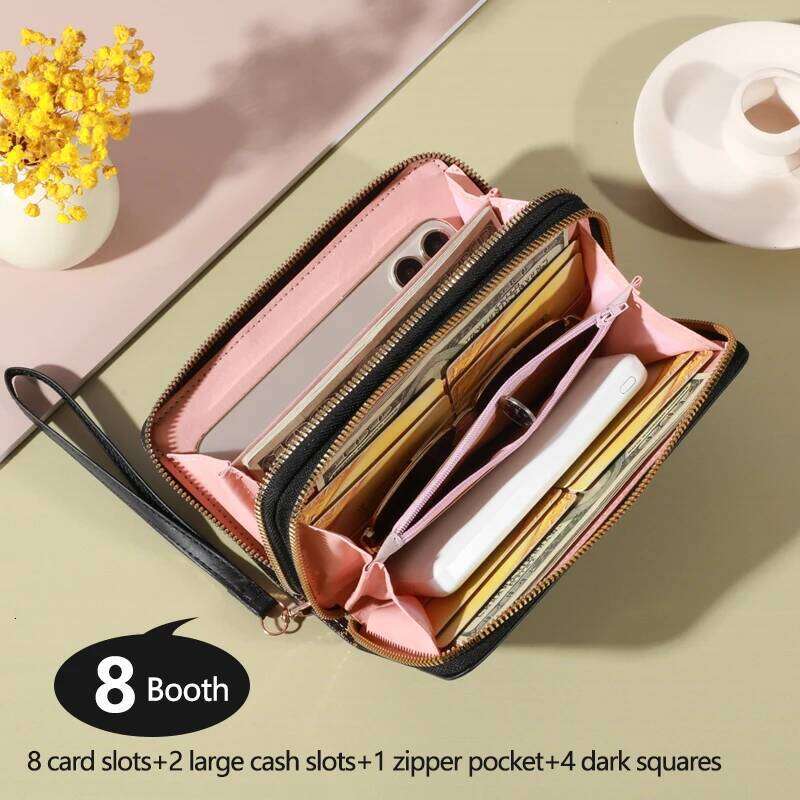 Classic Wallet, Large Capacity Purse Zipper, Card Holder With 8 Slots And Multiple Compartments, Elegant Hand Clutch C260304