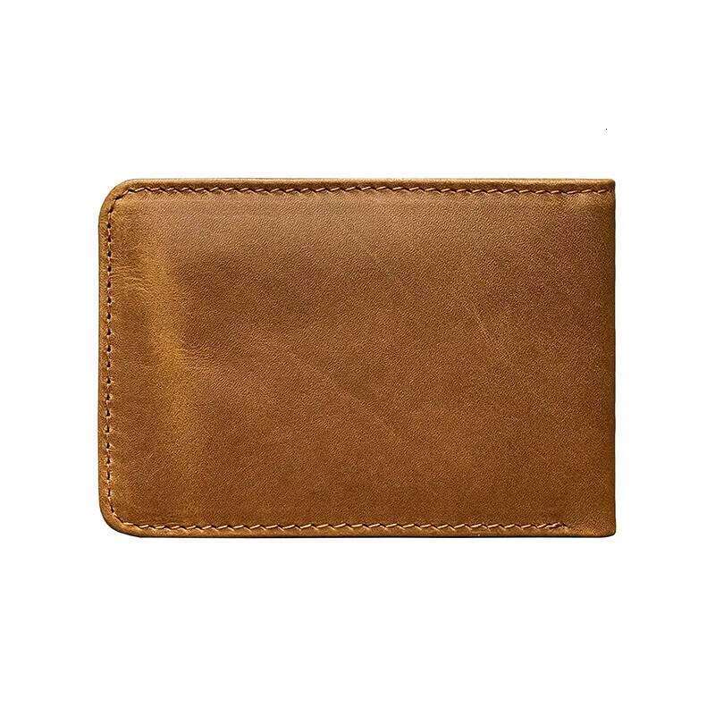 Geestock Men's Retro Casual Short Oil Wax Leather Wallet Clip Bag Lightweight Card Holder Coin Purse Daily C260304