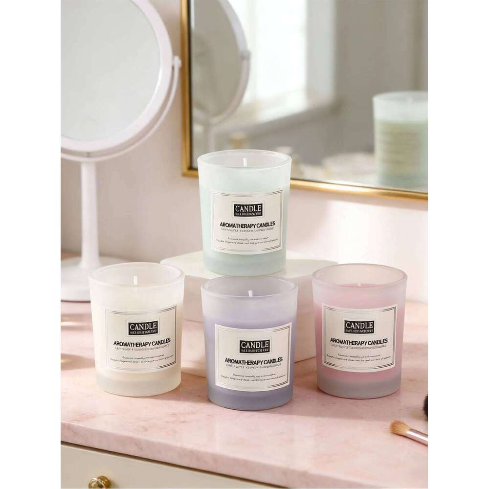 Frosted glass cup scented candle smokeless plant oil wax furniture decoration W260304