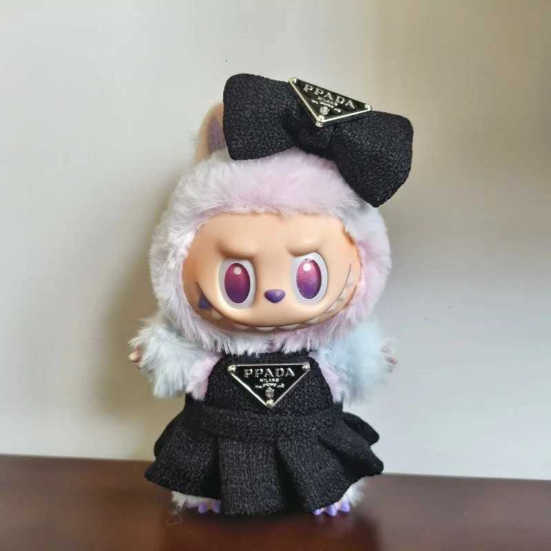 Labubu 17cm Doll Dress Set - 2-Piece Outfit with Bow & Inverted Triangle for V1/V2/V3, Doll AccessoriesT260304