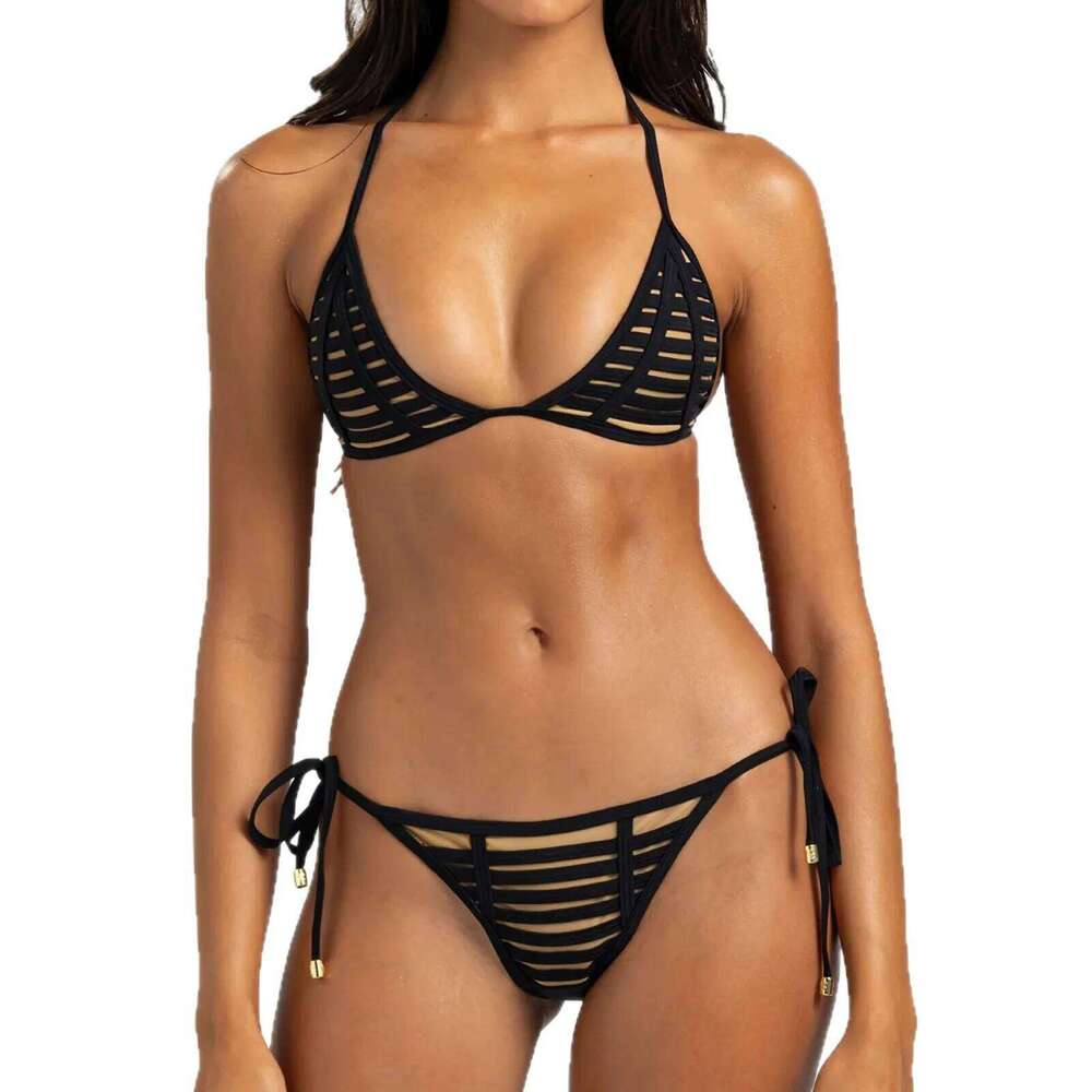 Sexy Grid String Bikini Backless Micro Swimsuit Y2K Swimwear Women Trend Design Two Piece Triangle Beach Thong Bathing Suit Y260303