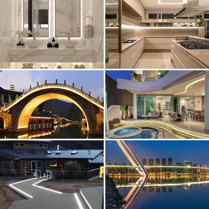 COB LED Strip Light IP67 Waterproof 480 LEDs/m High Density Flexible Tape Ribbon 3000K-6500K RA90 Led Lights DC24V UL Listed H260304