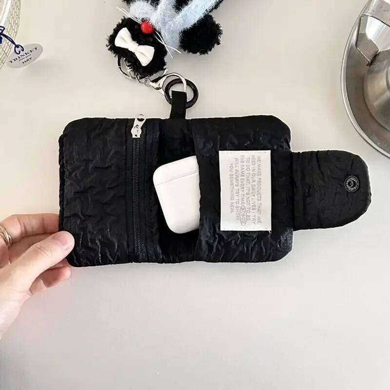 1 Pc Simplicity Purse for Women Girl Fashion Chic Beige Black Color Student Card Wallet Mini Portable Cute Coin Storage Bag C260304