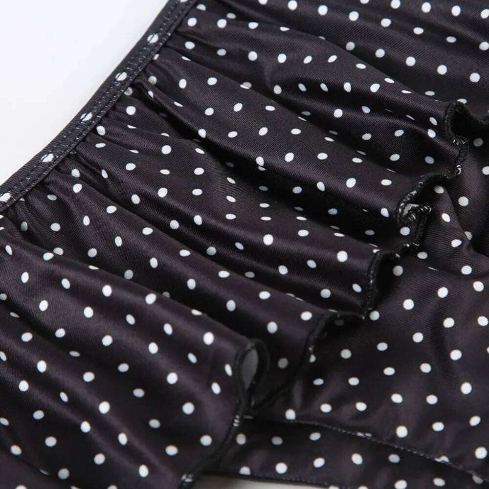 Fashion Ruffled Bikini Suit Slim Fit Deep-V Swimwear Set Lace Up Halter Neck Polka Dot Swimsuit Hot Girl Y260303