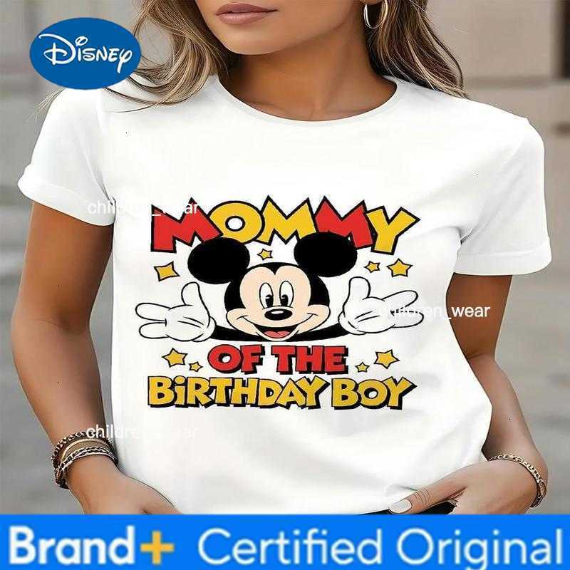 Disney Daddy/Mommy of The Birthday Boy Print Classic T-shirts Women Men Casual Cartoon Couple Matching Tshirts Short Sleeve Unisex Tees H260304
