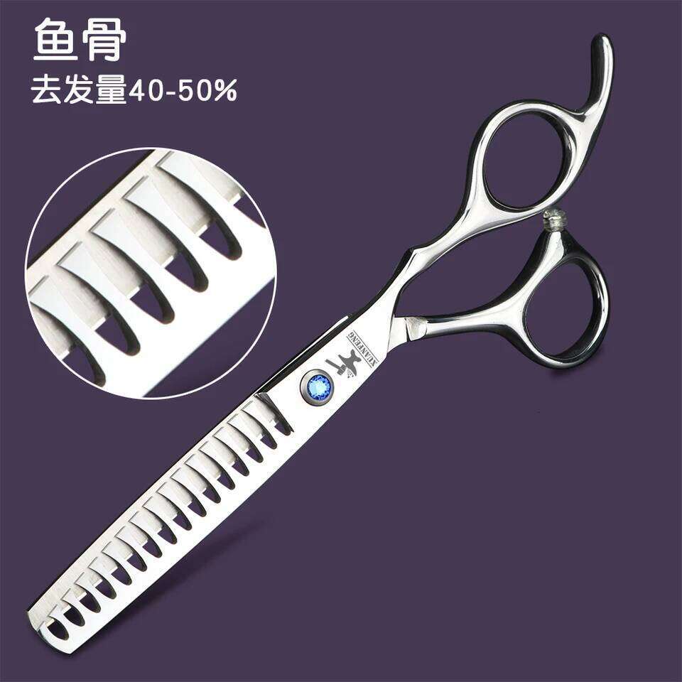 XUANFENG bull Screw Barber Cutting and Thinning 6-inch Japanese 440C Steel Hair Scissors H260303