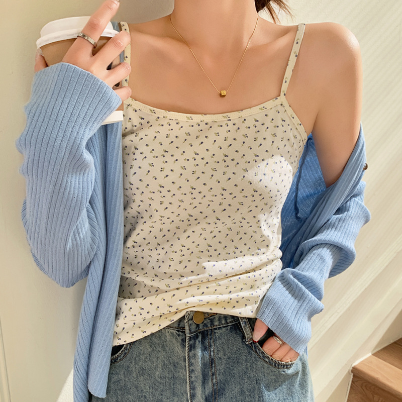 H866 Printed Camisole In Pastoral BM Style With Polo Shirt Floral Designer Shirt Designer Hoodie Pattern Slim Fit Backless Top For Women Suitable For All Seasons