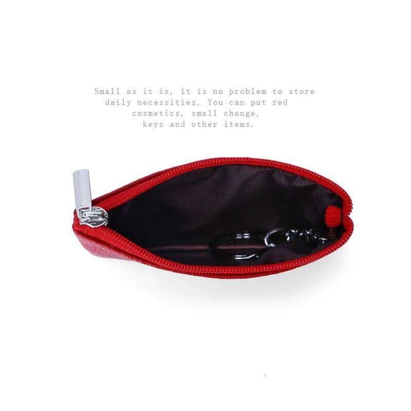 Genuine Top Grain Leather Coin Purse with Key Ring Mini Durable Wallet for Cash and Coins, Portable Money Pouch C260304