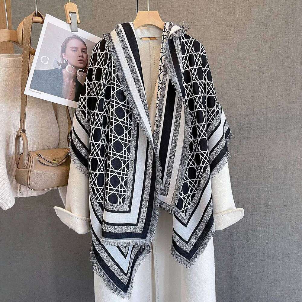 Luxury Warm Scarf For Women Long Tassel Pashmina Shawl Faux Cashmere Warps Autumn Winter High Quality Blanket XJ260304