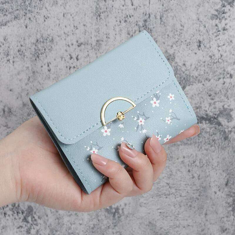 2024 new small female short Korean version of the tide folding personality students cute mini fashion coin purse wallet C260304