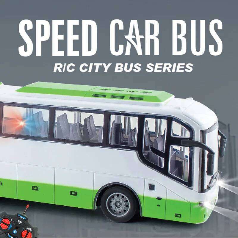 Highly Simulated Large Remote Control with LED Lights 1:30 Tourist School Bus Model Children's Car Toy Christmas Gift Z260303