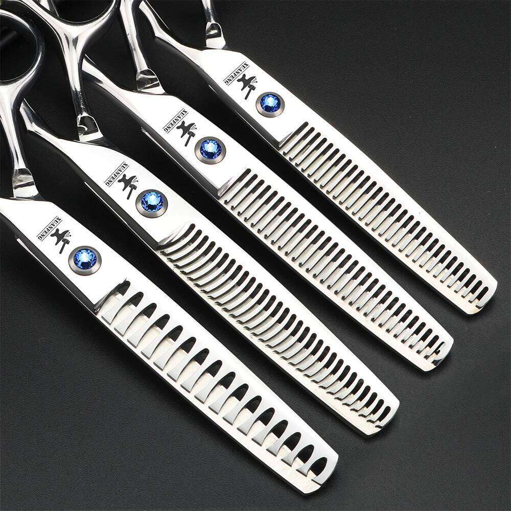 XUANFENG bull Screw Barber Cutting and Thinning 6-inch Japanese 440C Steel Hair Scissors H260303