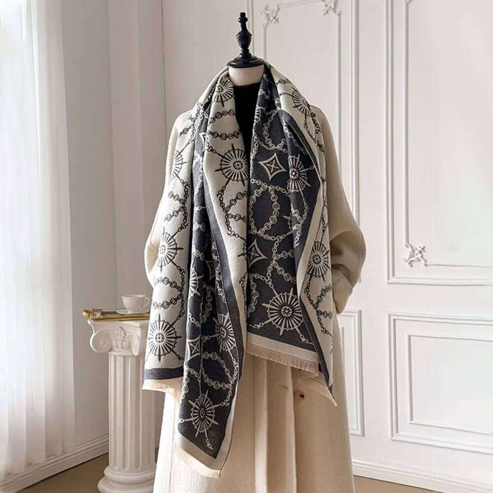 Luxury Warm Poncho Imitaion Cashmere Winter Women Scarf Shawl Wraps Female Thick Pashmina Blanket Bufanda Travel Echarpe 2025 XJ260304