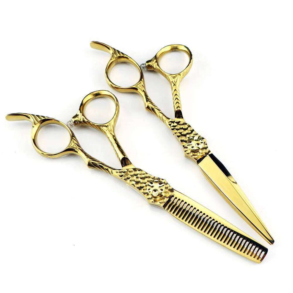 Professional JP 440c steel 6 '' Upscale Gold cut hair haircut thinning barber makas cutting shears hairdresser scissors H260303