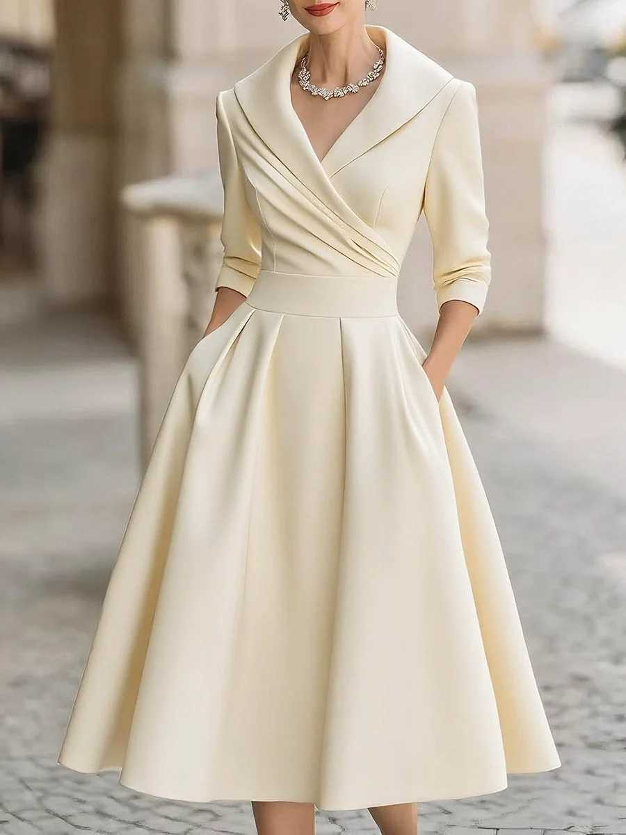 Womens Fashion Dress New Style V-neck Waist-hugging Makes You Look Slim And Elegant Long Sleeves Maxi Prom Dresses For Women M260304