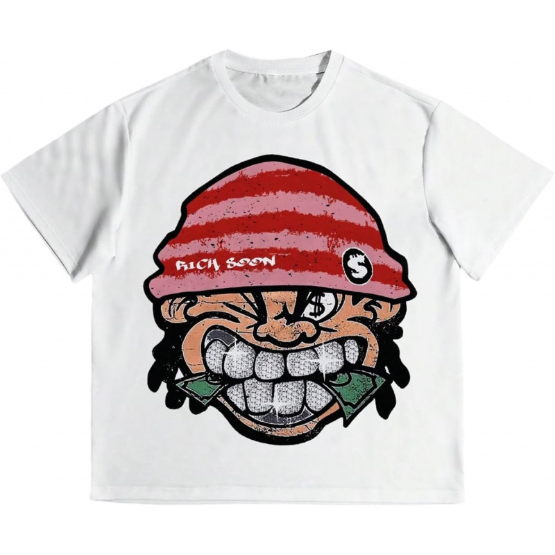 Men's T Shirts Vintage Hip-hop Figures T-Shirts Rock Summer Luxury Y2K Classic Fashion Style Top Tees