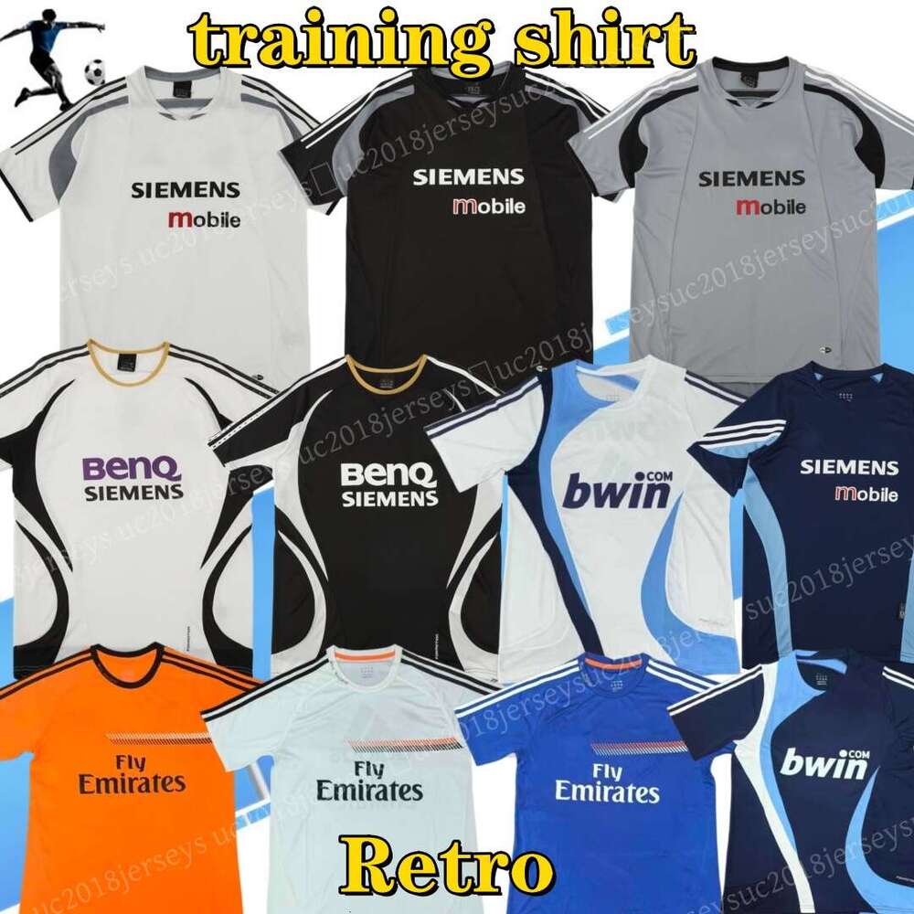 Retro Training shirt Madridsjerseys Men Soccer Jerseys 03 04 05 06 08 09 10 11 12 13 14 ZIDANE RAUL Realsfootball classic short sleeves Vintage training SHIRT