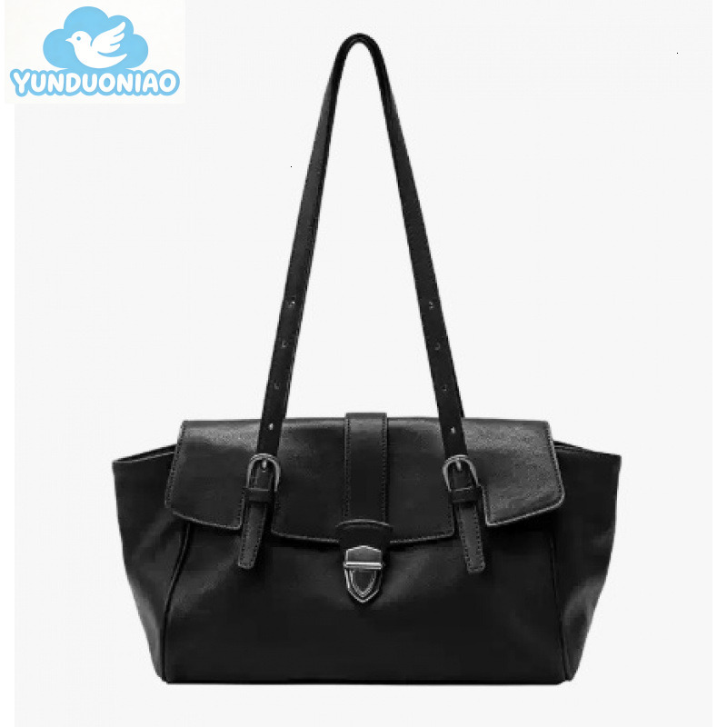 YUNDUONIAO new original rectangular briefcase niche new women's high-end leisure commuting handbag retro simple shoulder bag and armpit bag