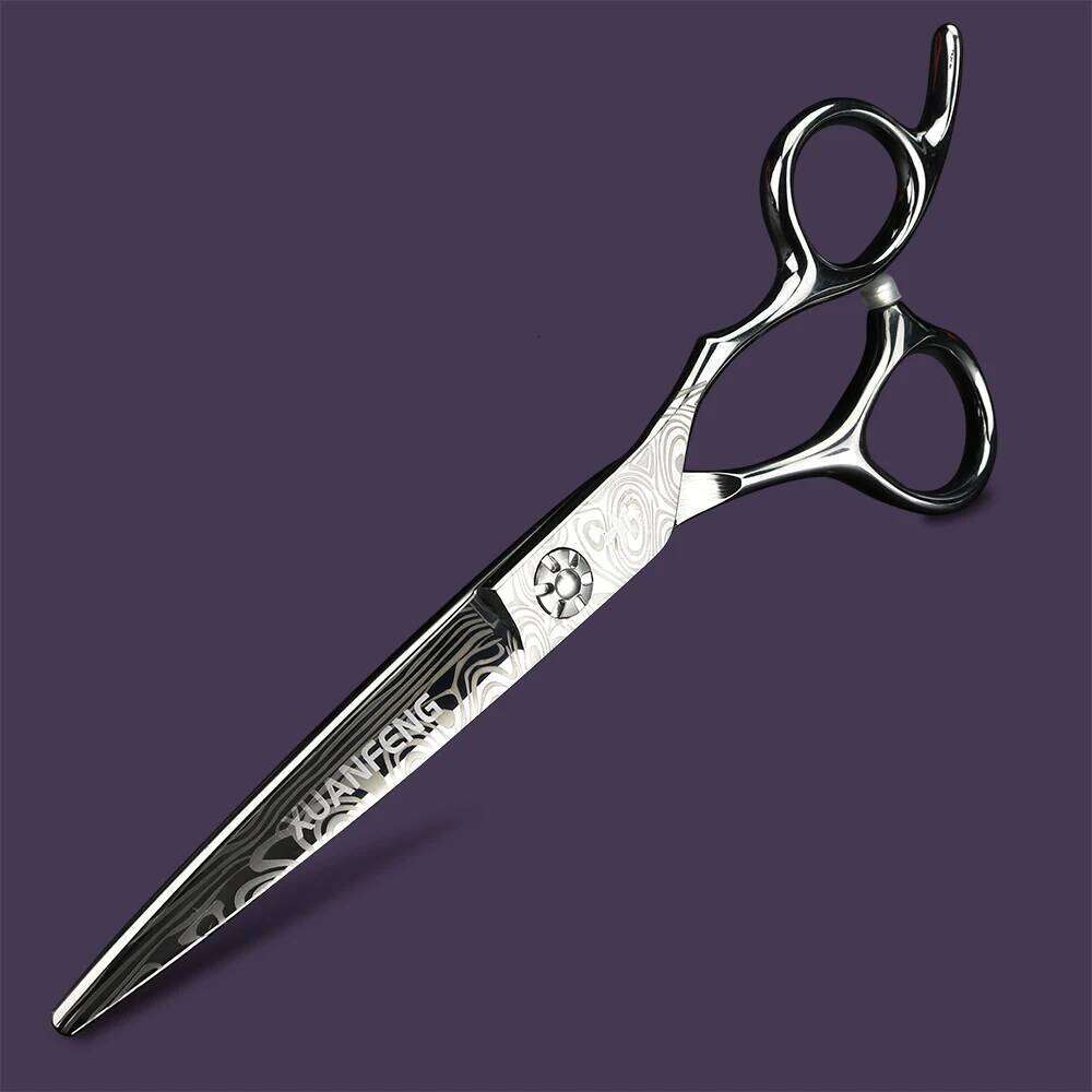 XUANTENG6-inch Damascus pattern scissors with different hair thinning amounts, barber styling tools H260303