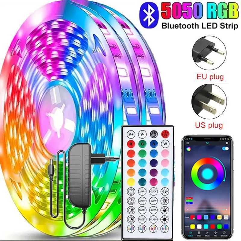 LED Strip Lights 24V 5050 RGB Led Light Flexible Lamp Tape Ribbon Luces Led Diode for Room Decor Lighting with EU US Plug 5m-40m H260304