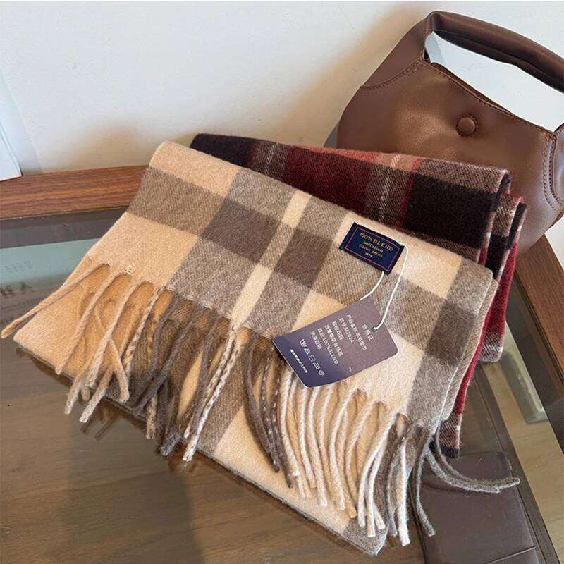 Luxury Brand Classic England Style for Women Scarf Fashion Stripe Plaid Scarves Tassel Shawls Pashmina Lady Wrap Poncho Stoles XJ260304
