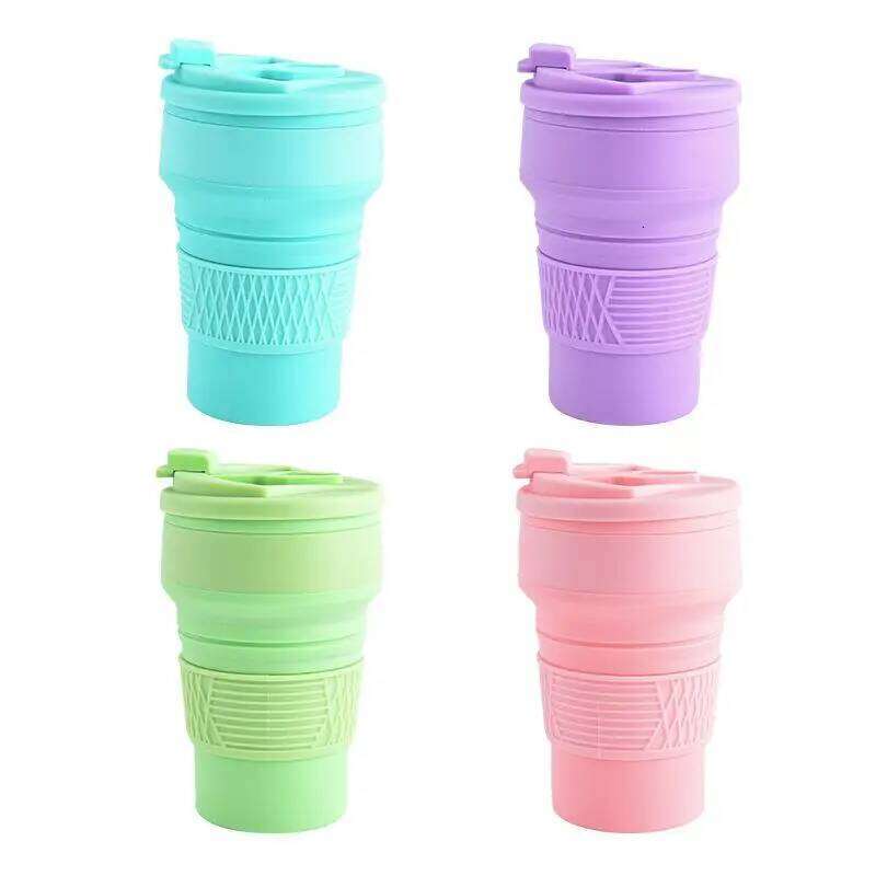 350ml Coffee Mugs Collapsible Silicone Cup Folding Water Cups BPA FREE Food Grade Flask Travel Insulated Bottle S260303