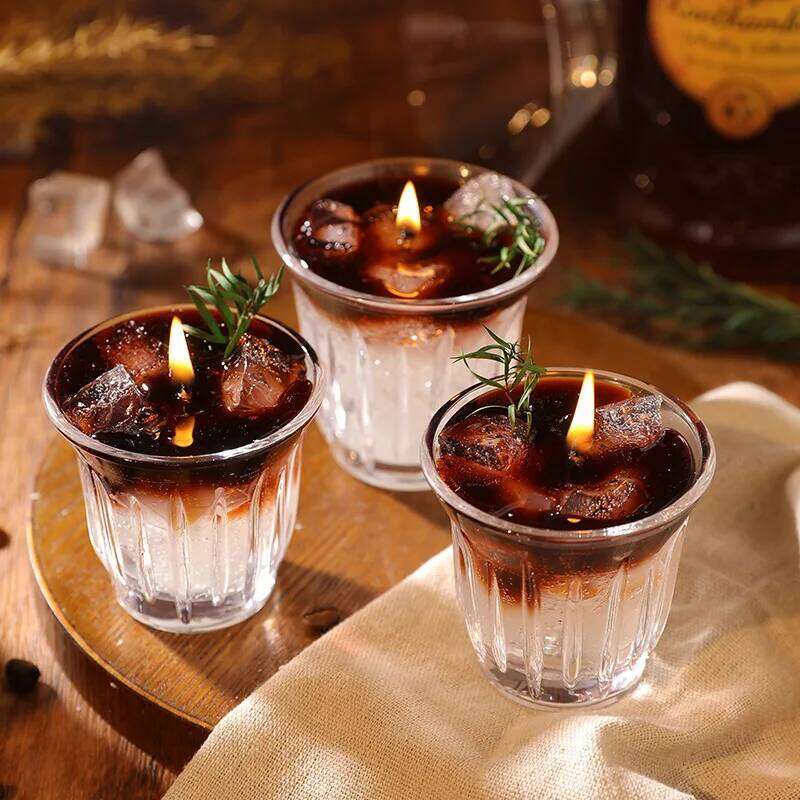 Coffee Scented Candle, Natural Gel Wax Aromatherapy Candle for Romantic Home Decoration and Relaxing Atmosphere W260304