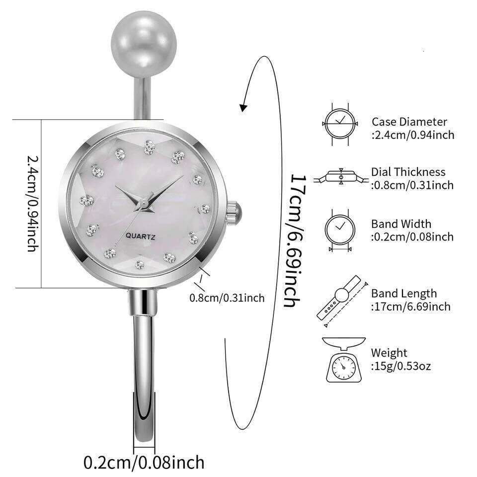 Elegant Pearl Bracelet Strap Women Quartz Wristwatch Fashion Diamond Dial Watch For Ladies Clock Reloj Mujer XJ260303