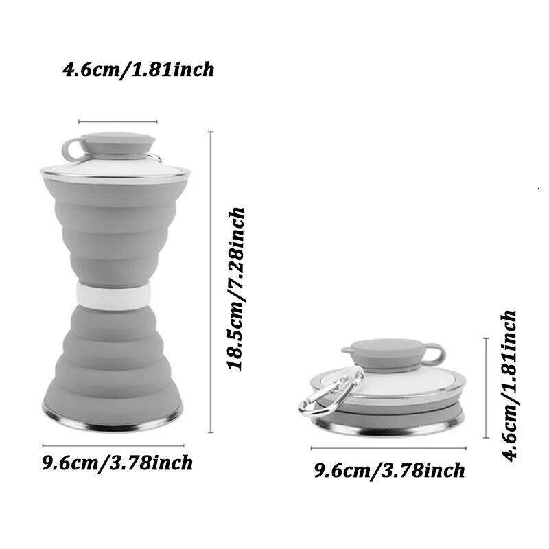 500ML Silicone Bottle Cup Foldable Leak Proof Portable Sports Water Bottles For Outdoor Travel Gym Hiking Reuseable S260303 4dc