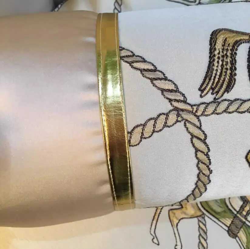 Cylindrical Satin Embroidery Bolster Pillow Luxury European Neck Support for Home DecorT260304