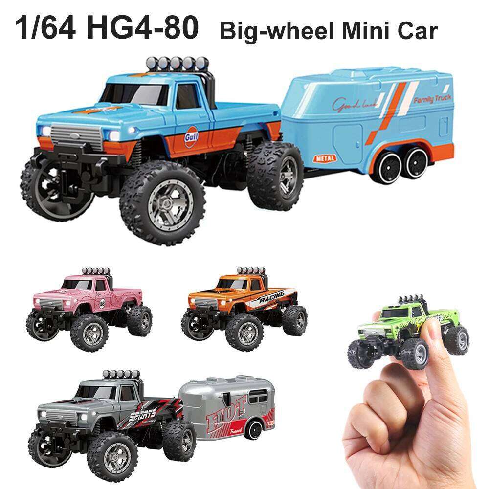 1/64 RC 2.4G Remote Control Mini Speed Off-road Climbing Car Alloy Desktop Vehicle with LED Light Toy for Kids Small Gifts Z260303