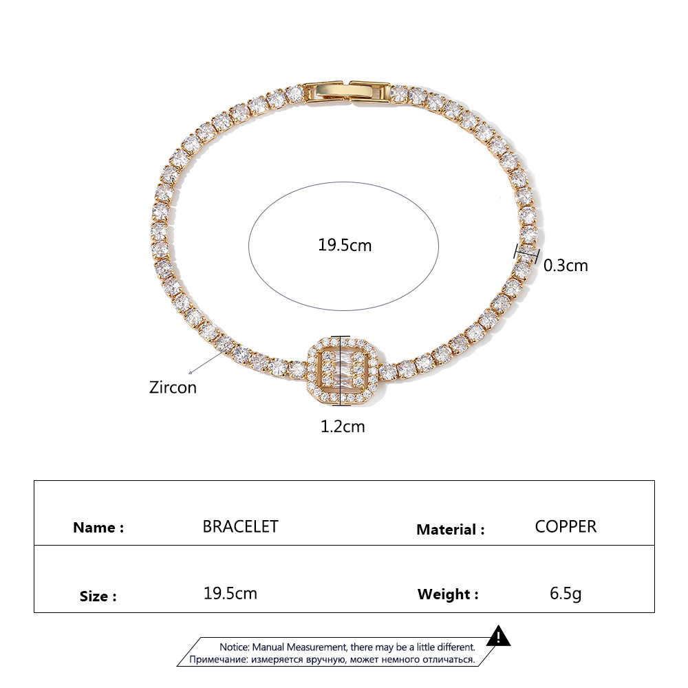 European American fashion zircon-inlaid accessories, personalized and stylish full-diamond bracelet - view 6