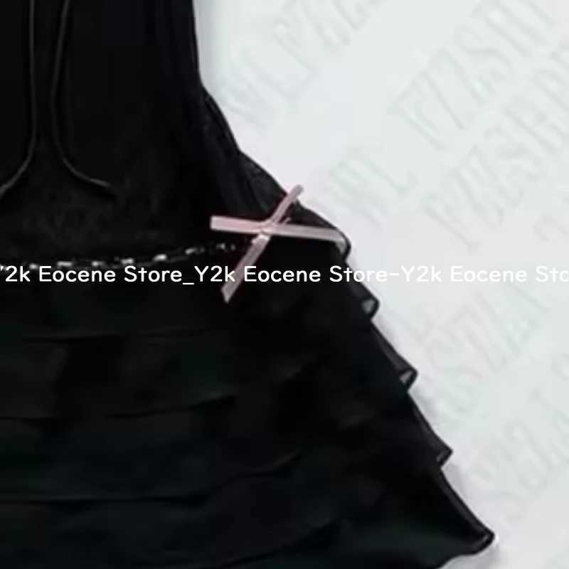 Harajuku Solid Lace Sweet Girly Dresses Elegant Strap Short Sleeve Suspenders Waist Dress Japanese Kawaii Bow Patchwork Clothes M260304