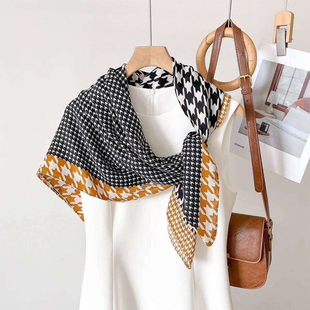 Floral Printed Square Scarf Women 90*90cm Imitation Silk Scarves Bandanas Summer Thin Hijab Neckerchief Luxury Beach Shawl Wraps XJ260304