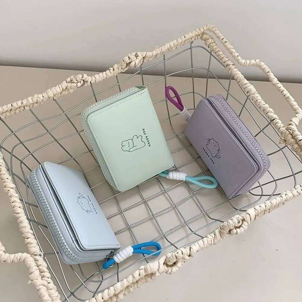 Cute Cartoon Women Wallet Bear Rabbit Cat Pu Leather Coin Purse Card Holder C260304