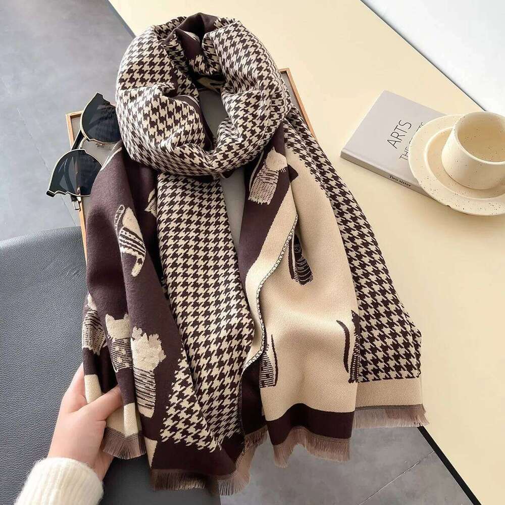 Fashion Cashmere Scarves Women Winter Shawls Wraps Luxury Print Neckerchief Long Stoles Pashmina Warm Hijab Scarf For Ladies XJ260304