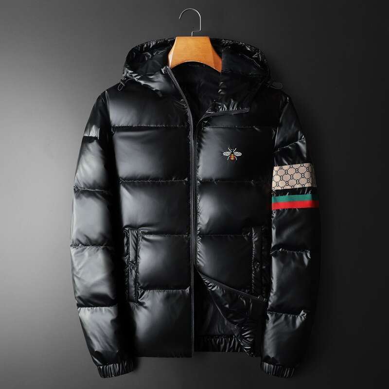 American European Station Men's Down New Trendy Brand Hooded Plus Size Warm Casual Winter Thickened Coat Cold-Proof Jacket Luanyun