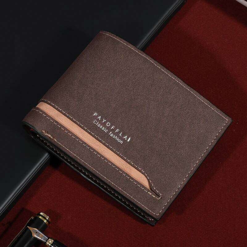 Men's Fashion Business Short With Card Slots Horizontal Soft PU Leather Wallet C260304