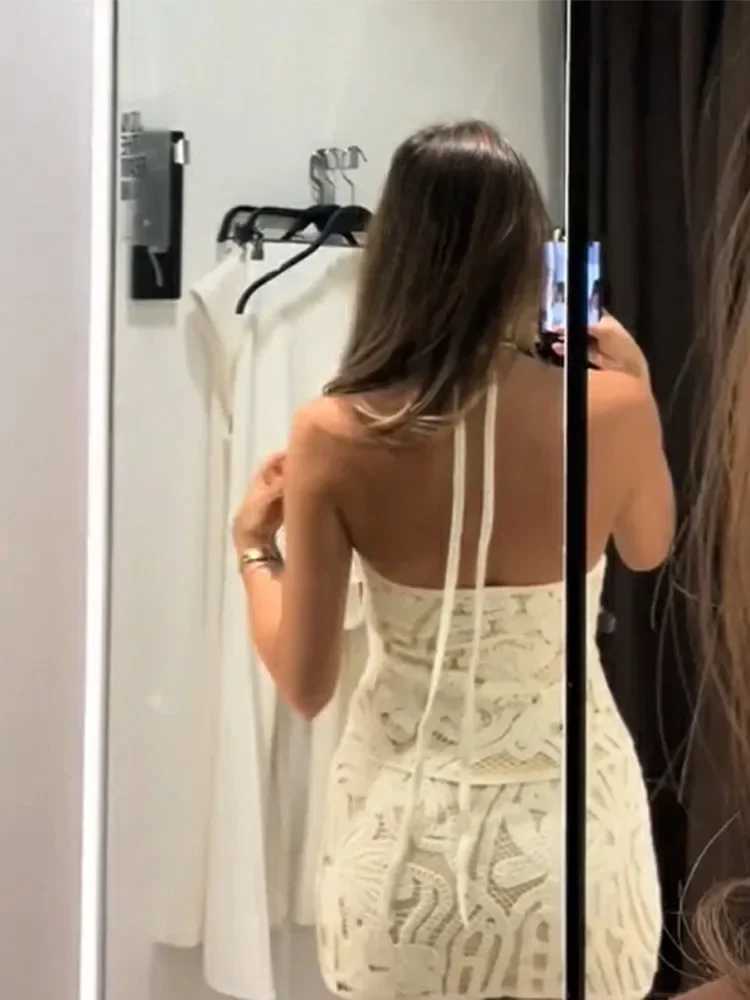 Sexy Sling Dress Women Chic Backless Lace Up Off Shoulder Skinny Hollow Out Dresses M260304